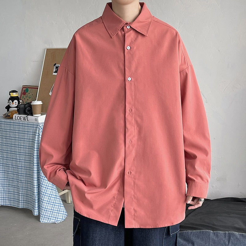 Long Sleeve Button Up - Oversized Korean Style