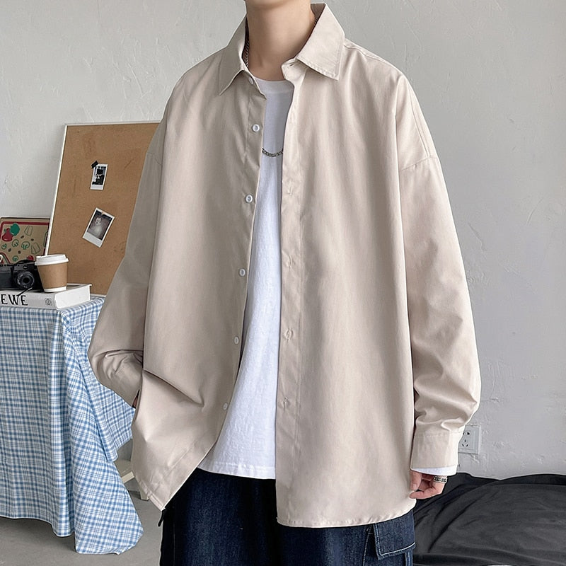 Long Sleeve Button Up - Oversized Korean Style